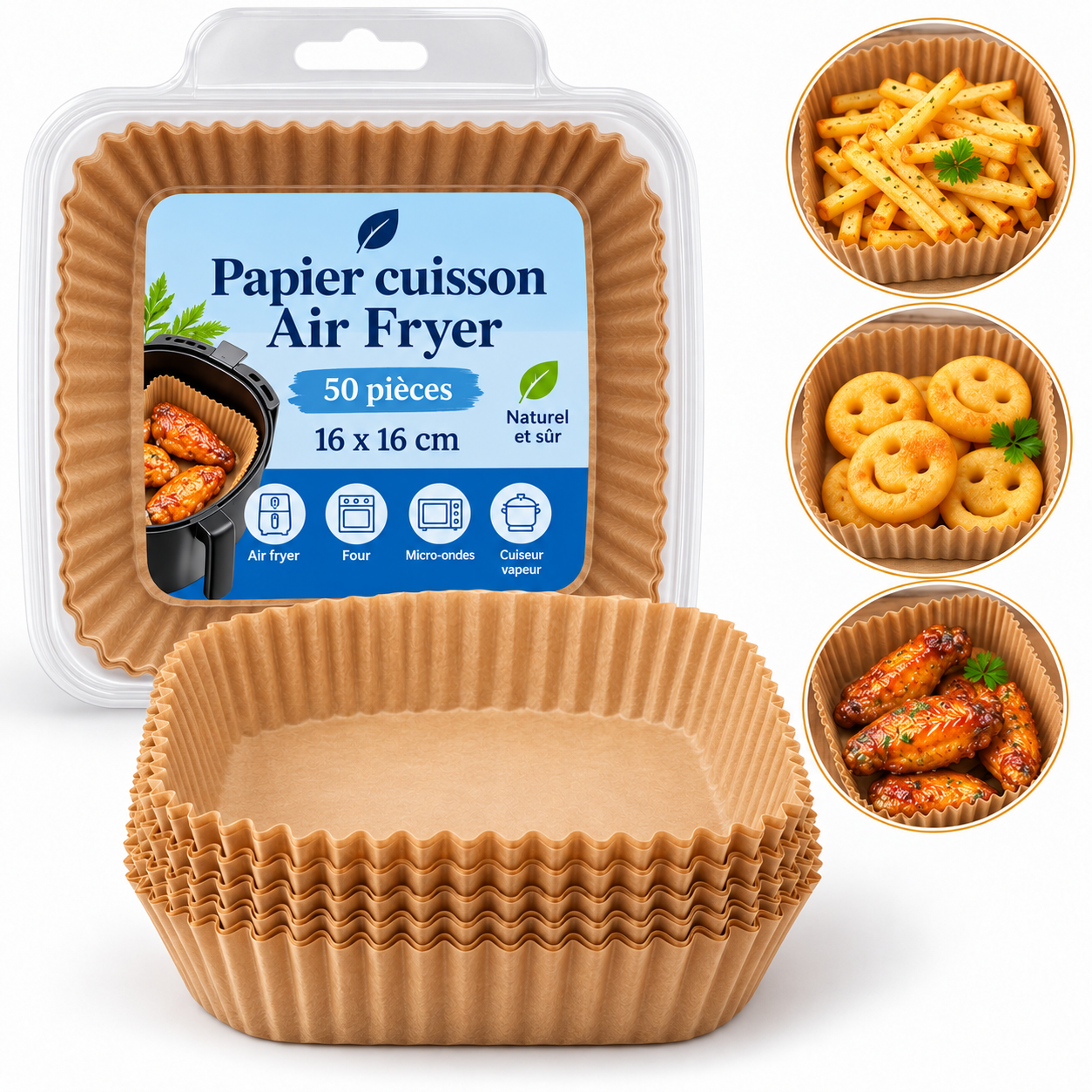 ورق الطبخ المربع ديال Airfryer